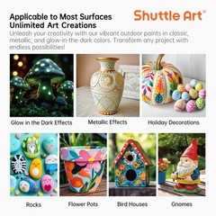25 Colors Outdoor Acrylic Paint Set, 2oz/60ml Waterproof Acrylic Paint with 1…