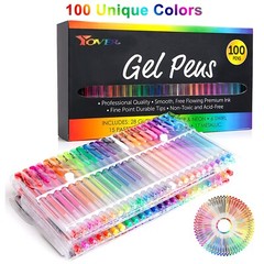 100 PCS Gel Pens Metallic Neon Glitter Pastel High Quality with Fine Points