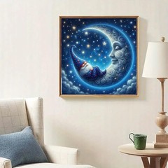VCLKDIY Gnome Moon Star Diamond Art 13.8 inches x inches,