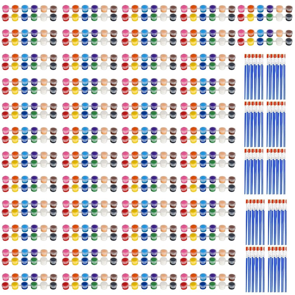 700Pcs Mini Acrylic Paint Set, 50 Sets 12 Colors Washable Acrylic Paints Bulk…