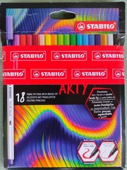 Stabilo Pen 68 Brush Arty 18 Fibre-Tip Pens Damaged Box