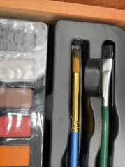 Art Mixed Media Set in Wooden Case 55 pieces Paint Colored Pencils And More