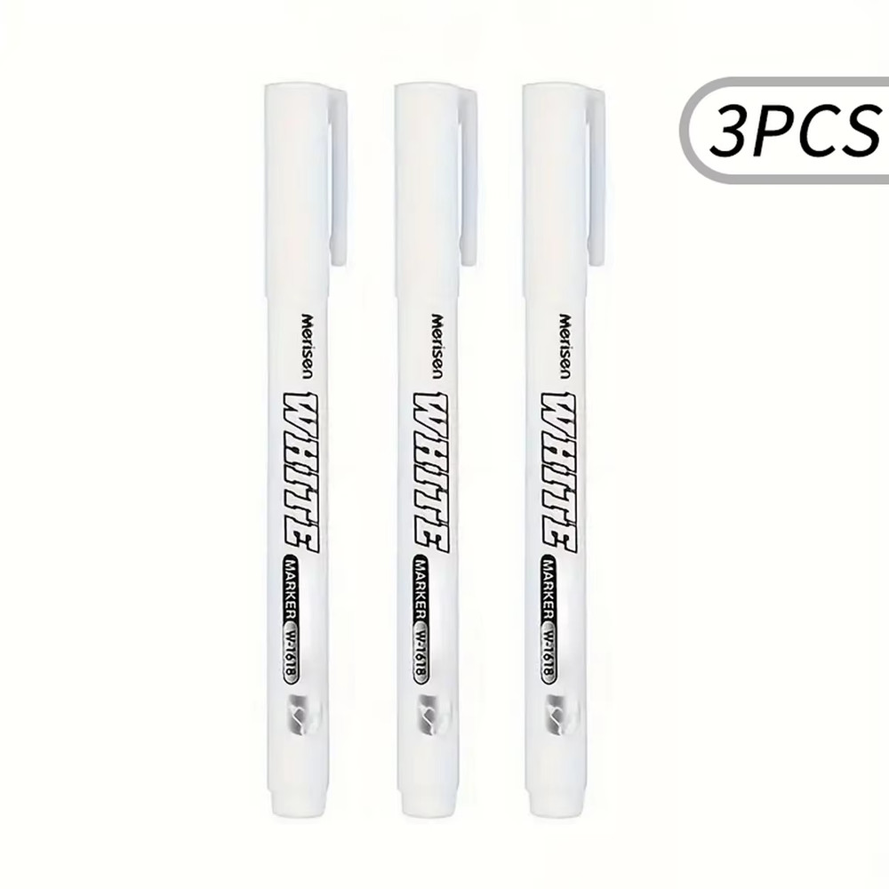 3/6pcs White Waterproof Permanent Paint Marker Pens for Metal Wood Fabric