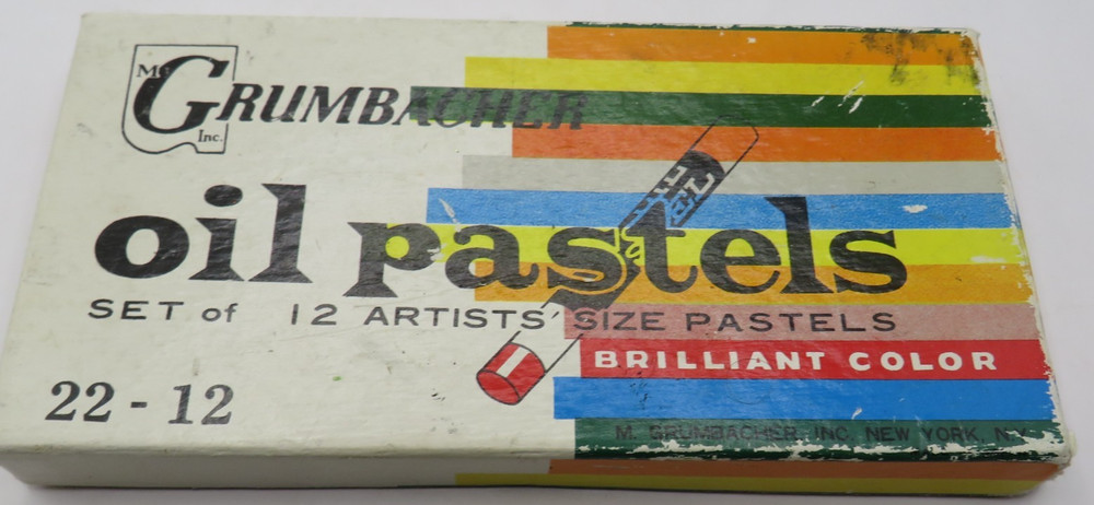 Vintage Grumbacher Oil Pastels Set of 12 Artists’ Size 22-12 Made in Japan