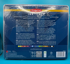 Derwent Inktense Professional Pencils 24 Tin Set Assorted Water-Soluble Colours