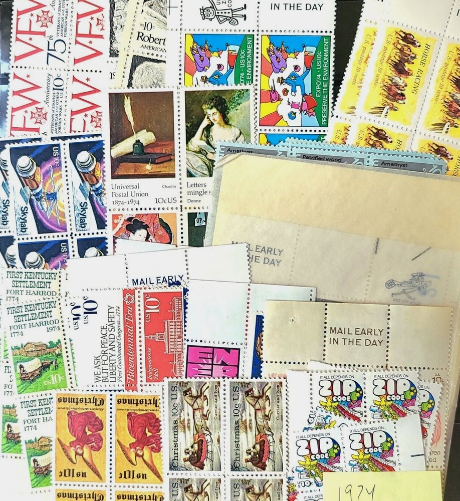 1974 – Choose from ALL Zip and Mail Early Commemorative Blocks! MNH US Stamps!