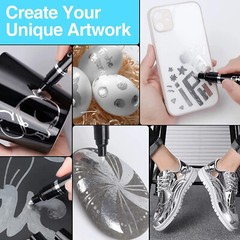 3PACK Liquid Chrome Marker Pump Model Silver Mirror DIY Highlight Multifunction