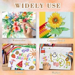 50PCS 7×10 Watercolor Paper Bulk, 140lb/300g Cold Press Thick Water Color Pap…
