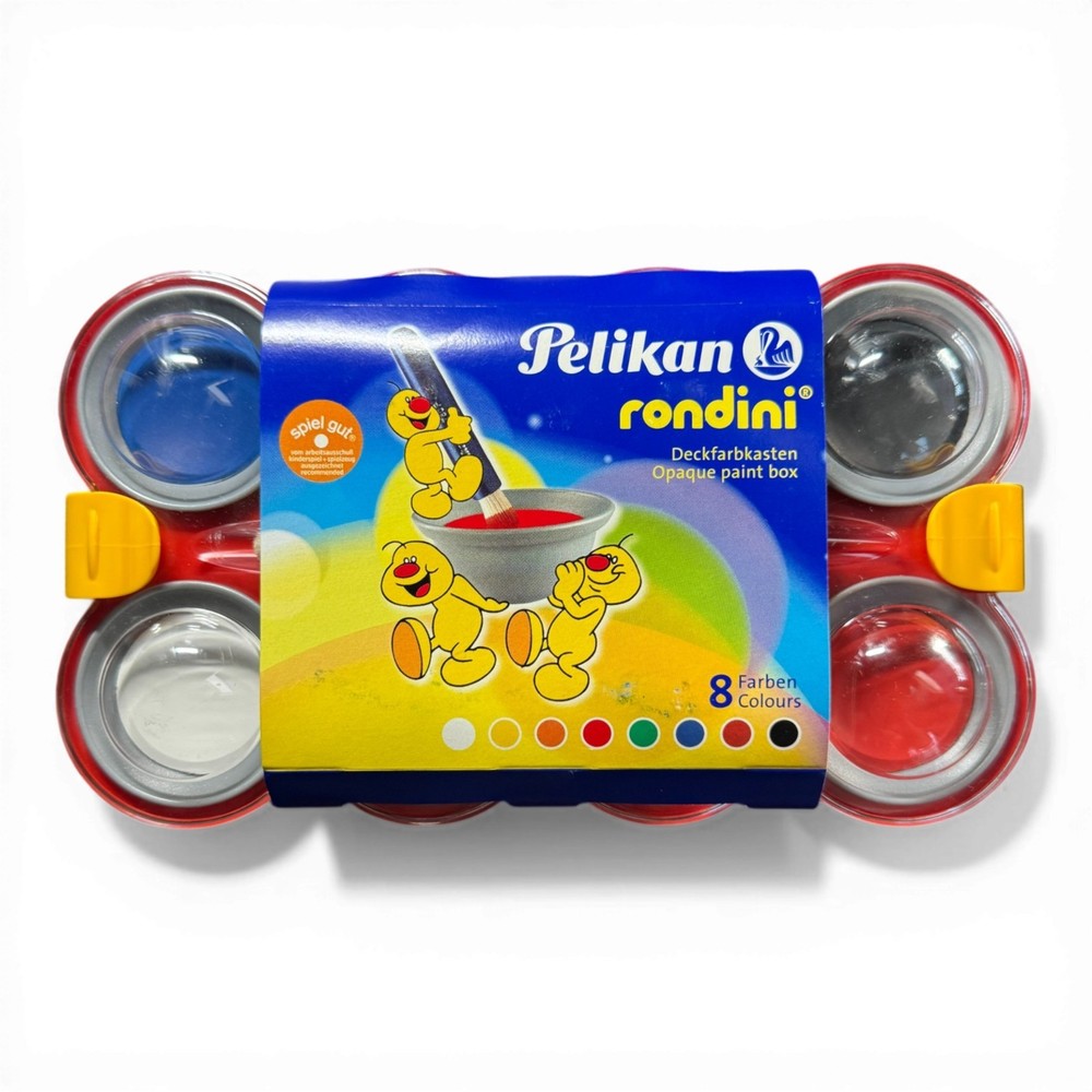 Pelikan Rondini Watercolor Paint Set 8 Colors AP0638 Opaque Kids NEW