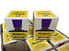 Vtg 517 Pelikan Drawing Ink Lot 1oz Germany Black Brown Blue Green Orange Yellow