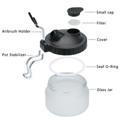 SAGUD 19 Piece Airbrush Cleaning Kit, Glass Airbrush Cleaning Pot with Holder…