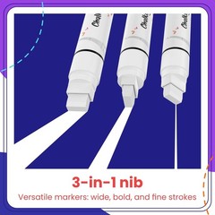 Chalkola White Jumbo Markers – 15mm Tips | Pack of 2