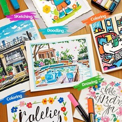 Pagather 120 Colors Dual Tip Acrylic Paint Markers, Waterproof, Box Set *NEW*