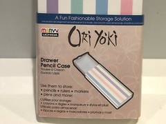 Uchida Ori Yoki Drawer Pencil Case Storage Lightweight Striped Snap Closure NEW