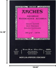Acid-Free Hot Press Watercolor Paper – 12 Sheets
