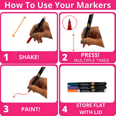18 Colors Acrylic Paint Marker Pens 0.7mm Fine Tip for Rock Canvas Ceramic Art