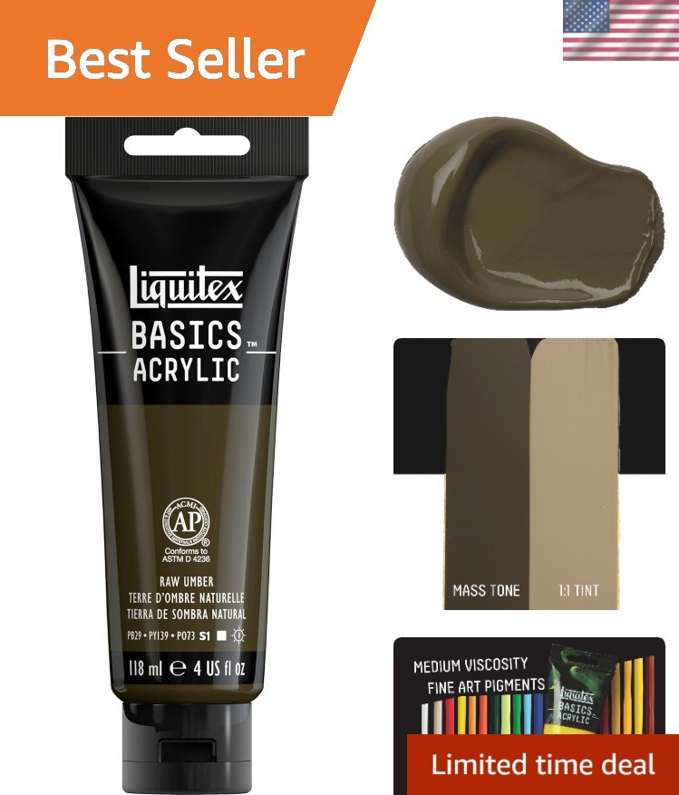 4oz BASICS Satin Finish Acrylic Paint in Raw Umber – Fade Resistant Quality