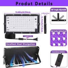Dorhui 60W LED Exposure Unit Screen Printing UV Light w/ Adjustable Stand