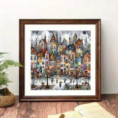 5D Castle House Diamond Art Kits for Adults,Colorful Umbrella Full Round Drill D