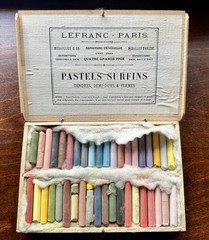 Antique Artists Lefranc Paris “Superfine Pastels” Wooden Box Set Colours 🖍️