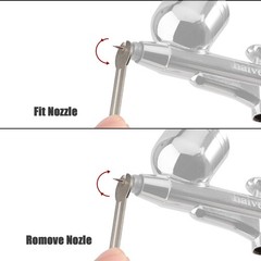 Dual-Action Airbrush Kit 0.3mm Air Brush Gun with Extra 0.2mm & 0.5mm Nozzles…
