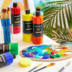 Shuttle Art Acrylic Paint, 15 Pack 16 Fl Oz (Pack of 15), 14+1 Colors