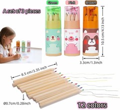 Mini Colored Pencils Set of 36 3 Tubes x 12 Colors – Portable Art Kit with Bu…