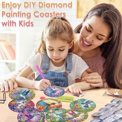 ijbnhd 8 Pieces Hummingbird Diamond Painting Coasters 4X4X0.1,