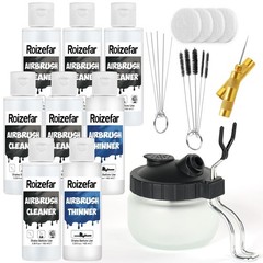 Airbrush Cleaning Kit with Pot, 6 Cleaners & 2 Thinners – Ideal for Acrylics & W