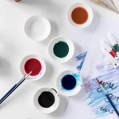 12 PCS Ceramic Painting Color Palette, Empty 12 Count (Pack of 1), Round