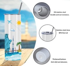 24 Pack Sublimation Tumblers Bulk 20 oz Skinny Straight, Sublimation Blanks D…