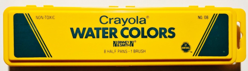 Vintage 1980s Crayola No. 08 Water Colors Paint Set RARE HTF Binney & Smith