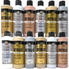 1 Big 8oz Metallic or Extreme Glitter Acrylic Paint FolkArt Folk Art Shiny Paint