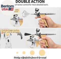 Airbrush Guns for Painting, Double Action Trigger Airbrush Kit with 0.3Mm/0.5Mm/