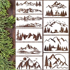 Mountain Stencils for Painting 12 inches x 8 inches, 12 x 6