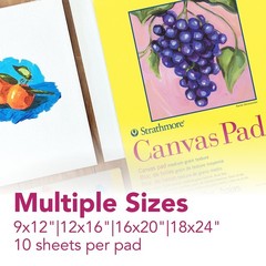 300 Series, Canvas Pad, 9×12 inch, 10 Sheets – Triple Primed, 100% Cotton Can…