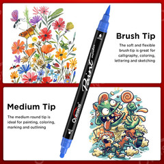 Paint Pens Paint Markers – 6 Colors Medium Tip Oil Based Paint Pens and 24 Color