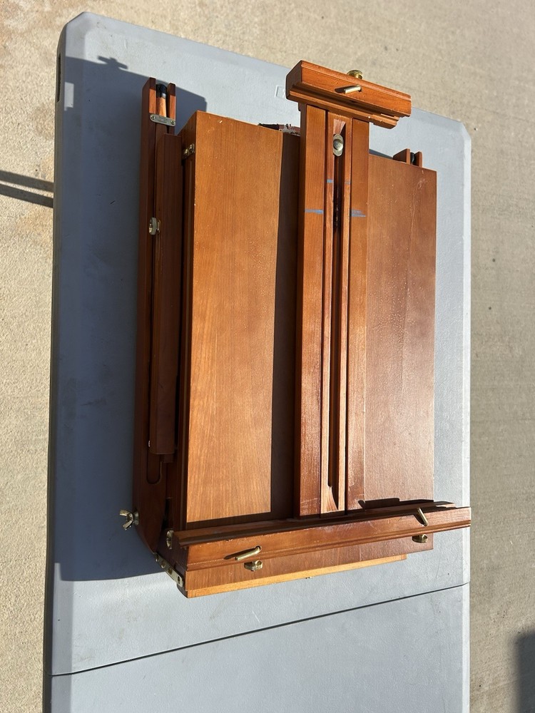Wooden Table Art Easel With 2 Art Boards Brushes And Paint
