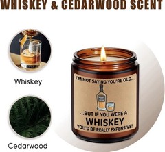 Whiskey & Cedarwood 100% Natural Soy Wax Candle – NIB, NEW
