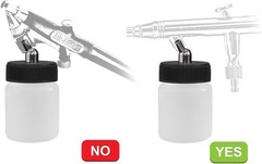 10Pack Airbrush Bottles 22cc 3/4oz, Clear Plastic Siphon Feed Jars with Stand…