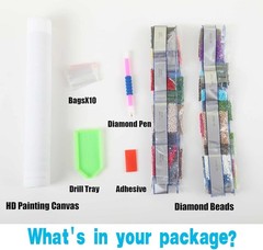 Elk Diamond Art Kits for Adults, 5D Deer Diamond Painting for Beginners, DIY Ffu