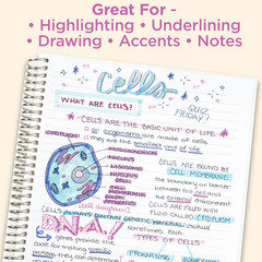 Mildliner Dual-Tip Highlighter Marker Set, Broad and Fine Point Tips, No Bleed,