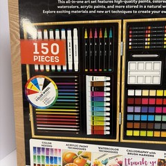 Bendon Deluxe Wooden Artist Case Multicolor 150 Piece Mixed Media Art Set New