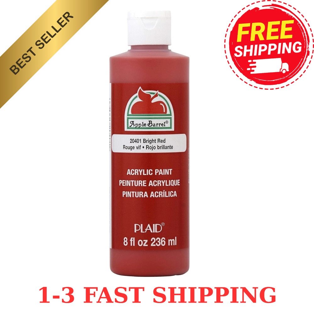 Apple Barrel Acrylic Paint in Assorted Colors (8 Ounce), J20401 Bright Red