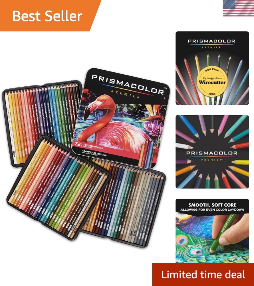 Premier Colored Pencils, Soft Core, Assorted Colors, 72 Count – Durable, Vibr…
