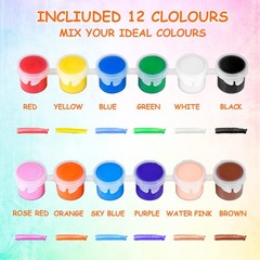 10 Pack Mini Acrylic Paint Set,12 Colors 1.21 Fl Oz (Pack of 10),