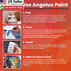 Angelus Acrylic Leather Paint Flat Black 1oz Shoes Sneakers Canvas Paint FROM US