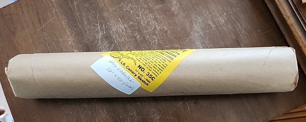 Sun-Glo Thumbnail 6 LB. Canary soft tone sketch paper 12″ x 50 yrds. Roll