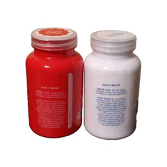Mondo Llama Acrylic Paint Satin Finish Red Chili Pepper & White Snow Flurry 8 oz
