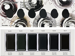 Kuretake GANSAI TAMBI SUMI Colors 6 Colors Set, Watercolor Paint for Professiona